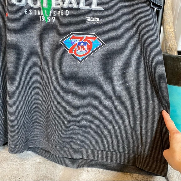 Vintage 1994 NFL New York Jets Trench USA Ultra Single Stitch Graphic T-Shirt - Picture 3 of 16